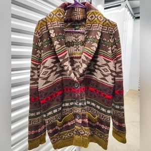 Eddie Bauer Southwest Shawl Cardigan, Size XL